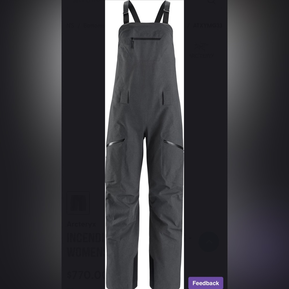 Arc'teryx Women's Gray Ski Bibs